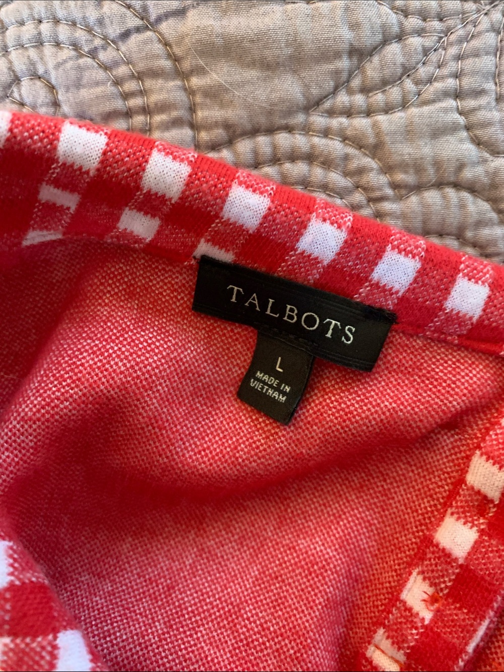 Talbots Women's Red and White Gingham Sleeveless Tank Large - Picture 6 of 8